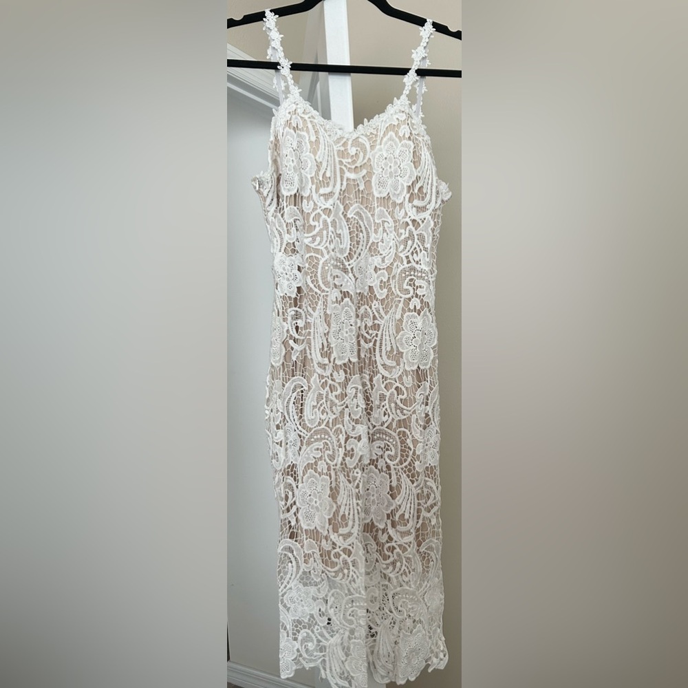 Nordstrom White Lace Midi Dress